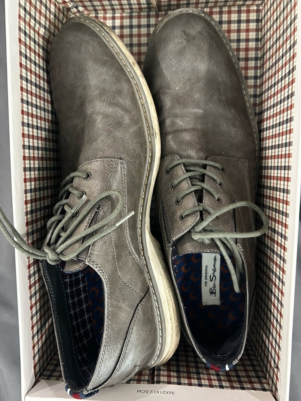 Ben Sherman Men's Gray Casual Lace-Up Shoes Size 10.5